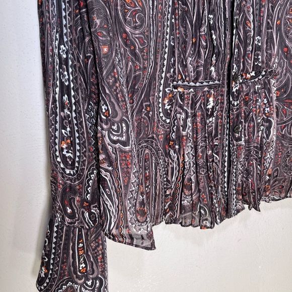 Blouse Jones New York Collection Silk button/up long sleeve semi lined sz 12 top - Picture 3 of 8